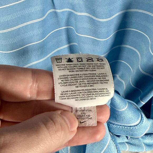 Nike Golf Men's XXL Blue & White Striped Performance Polo Shirt Athleisure READ - Picture 5 of 10